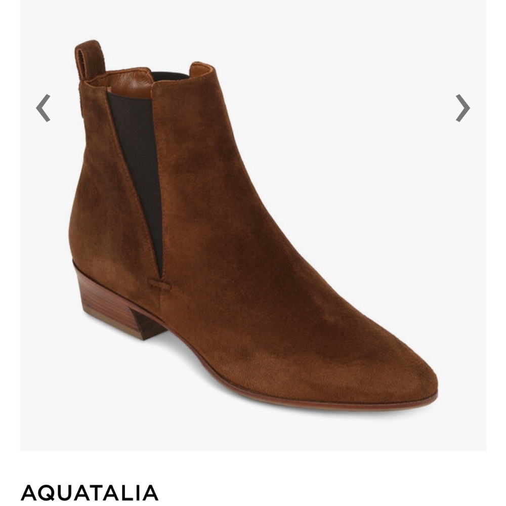 Aquatalia Fausta Chestnut Suede Ankle Boot - size 8.5